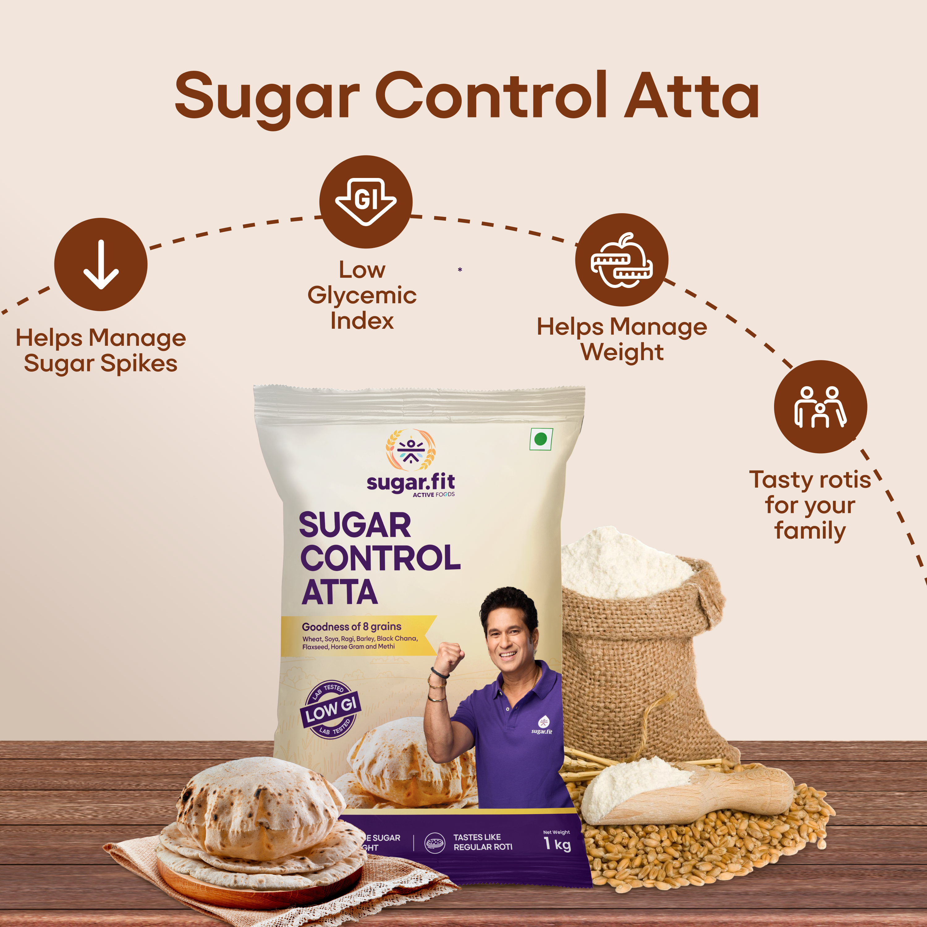Sugar Control 8-in-1 Multigrain Atta