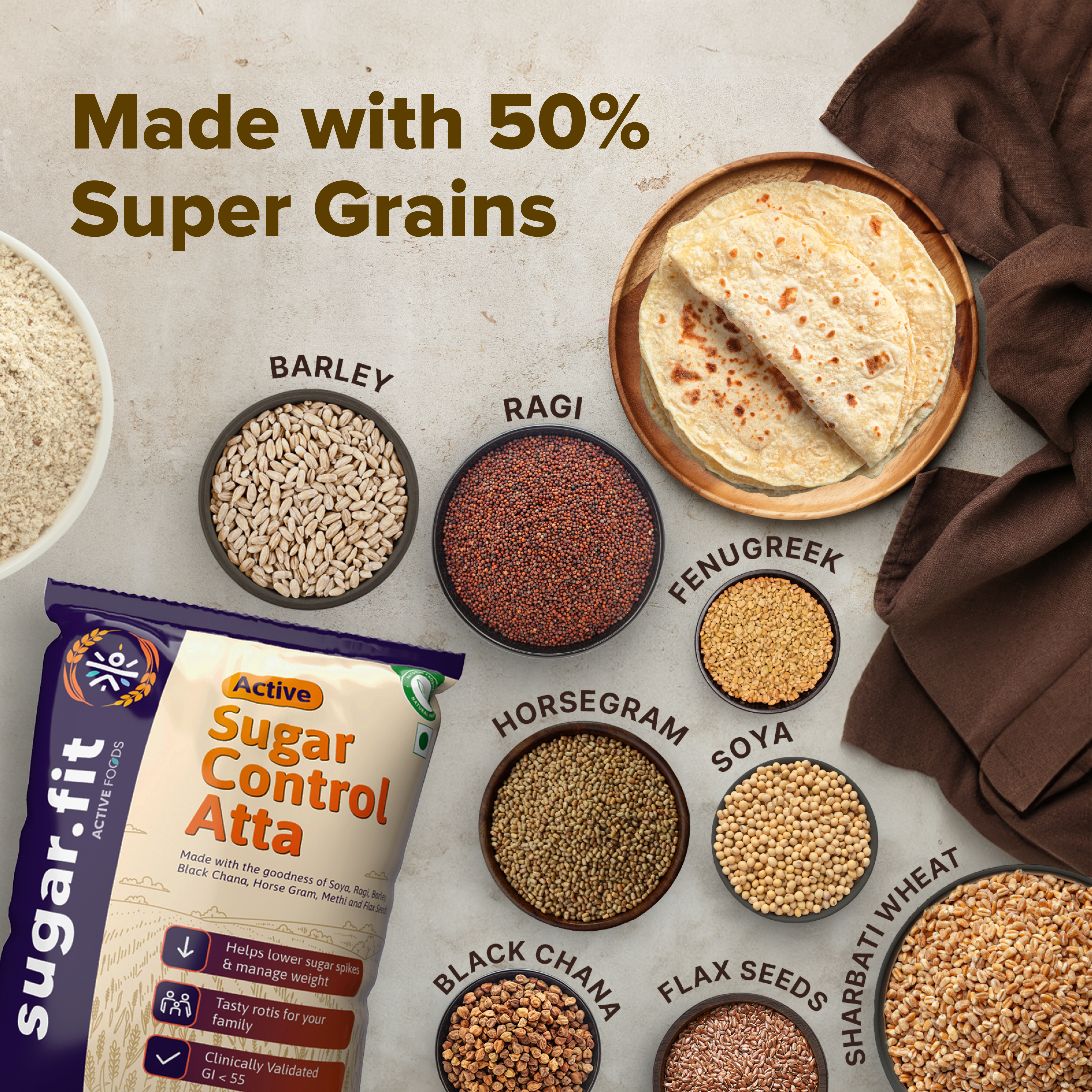 Atta Combo- 5kg (1 Kg- Pack of 5)