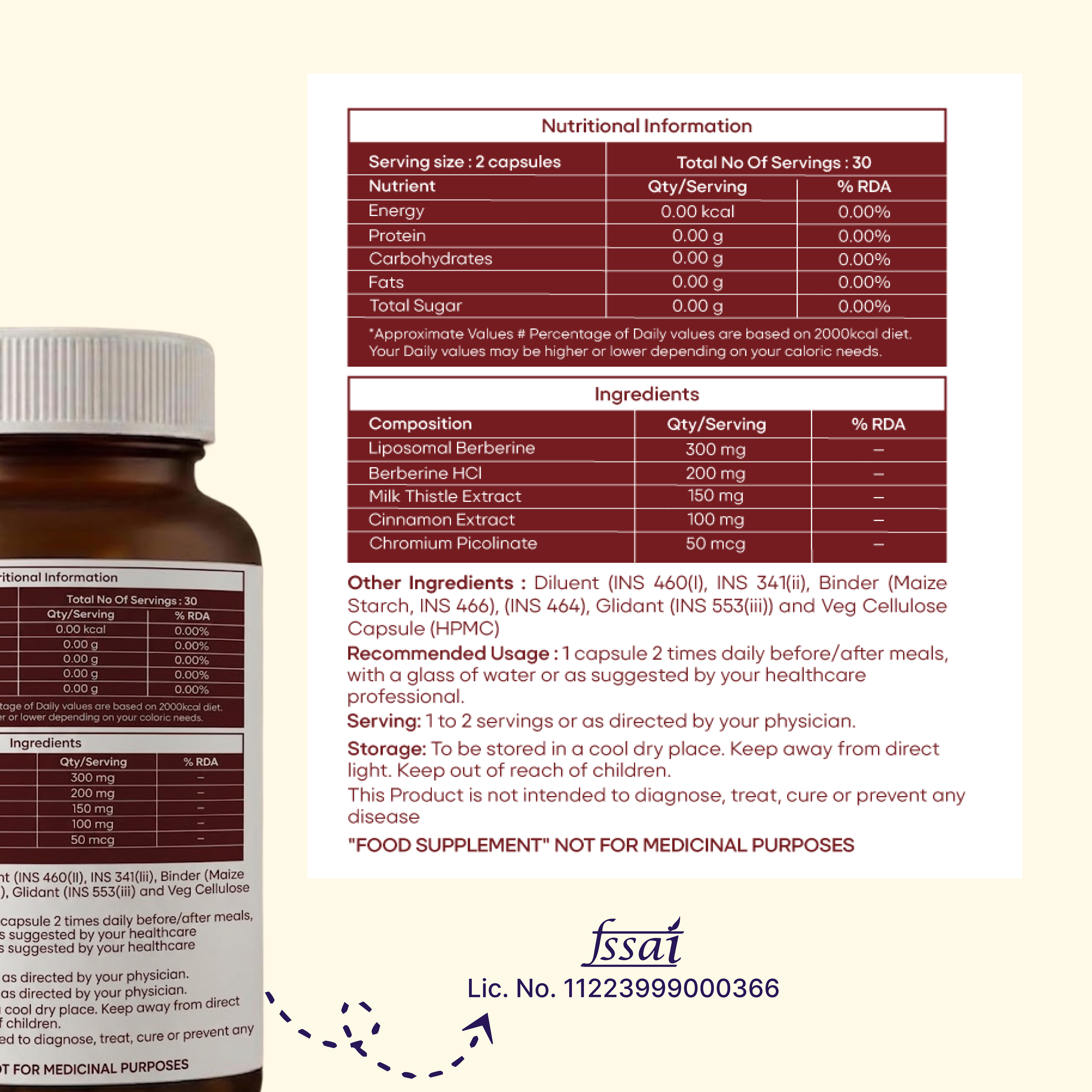 Active Foods Berberine++ Advanced Metabolic Support Capsules
