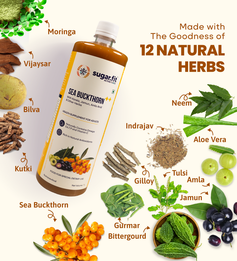 Half the bottle is sea buckthorn pulp