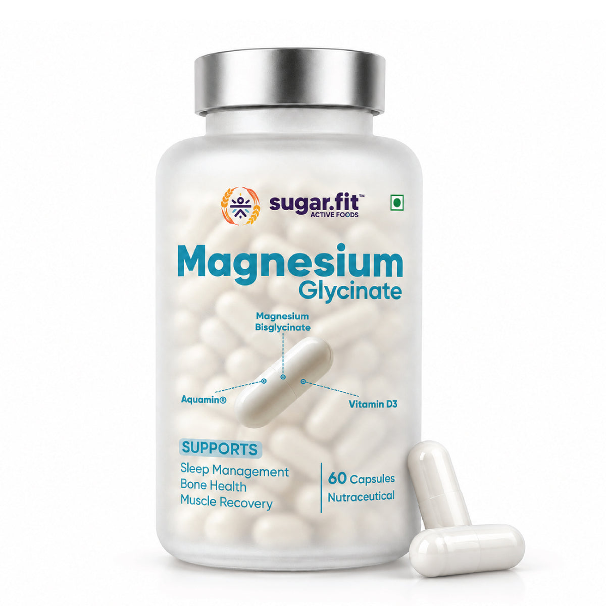 Active Foods 5X Magnesium Complex 330mg – Glycinate, Malate & Citrate with Vitamin D3, K2, Zinc – High Absorption Supplement (60 Capsules)