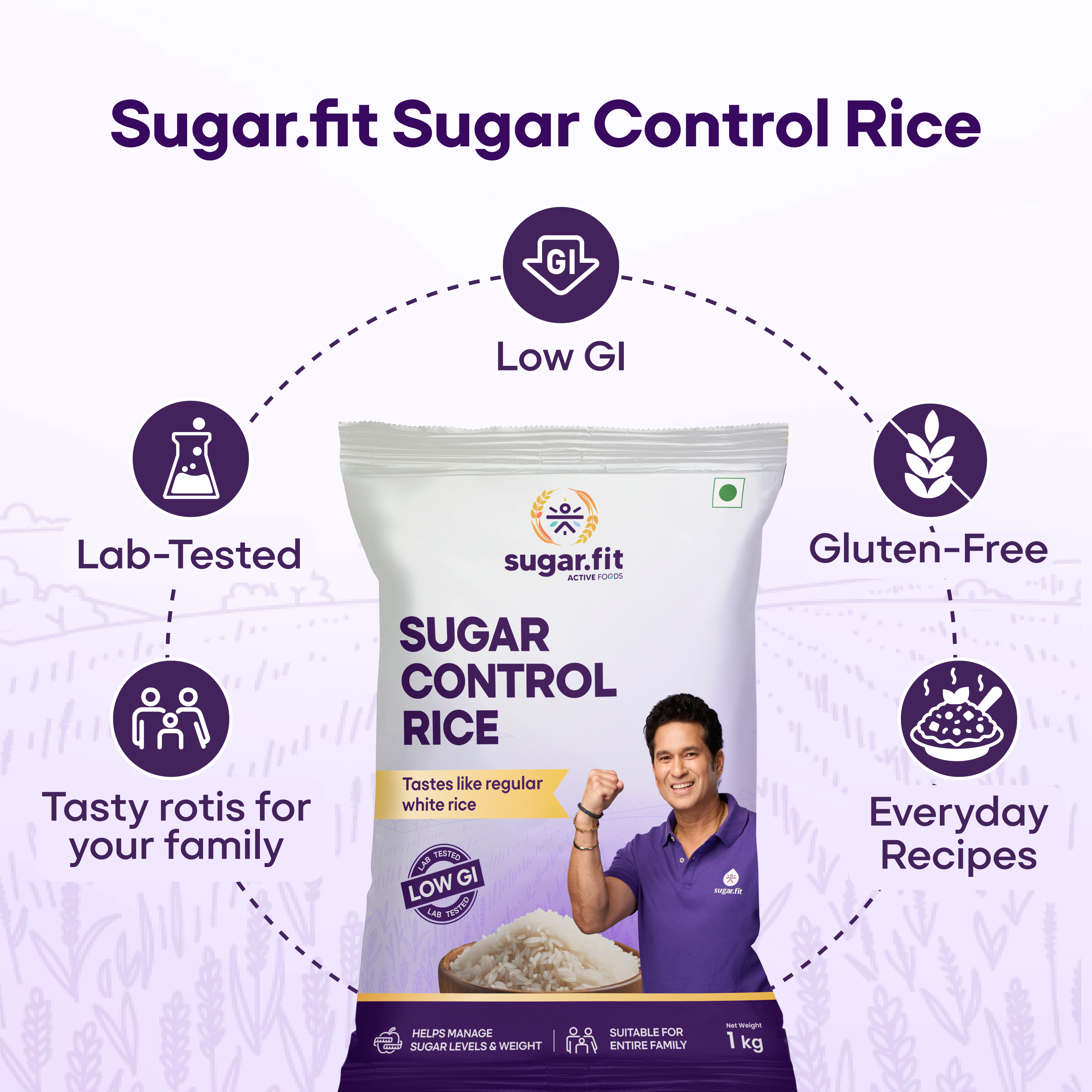 Sugar Control Low GI Sona Masoori Rice